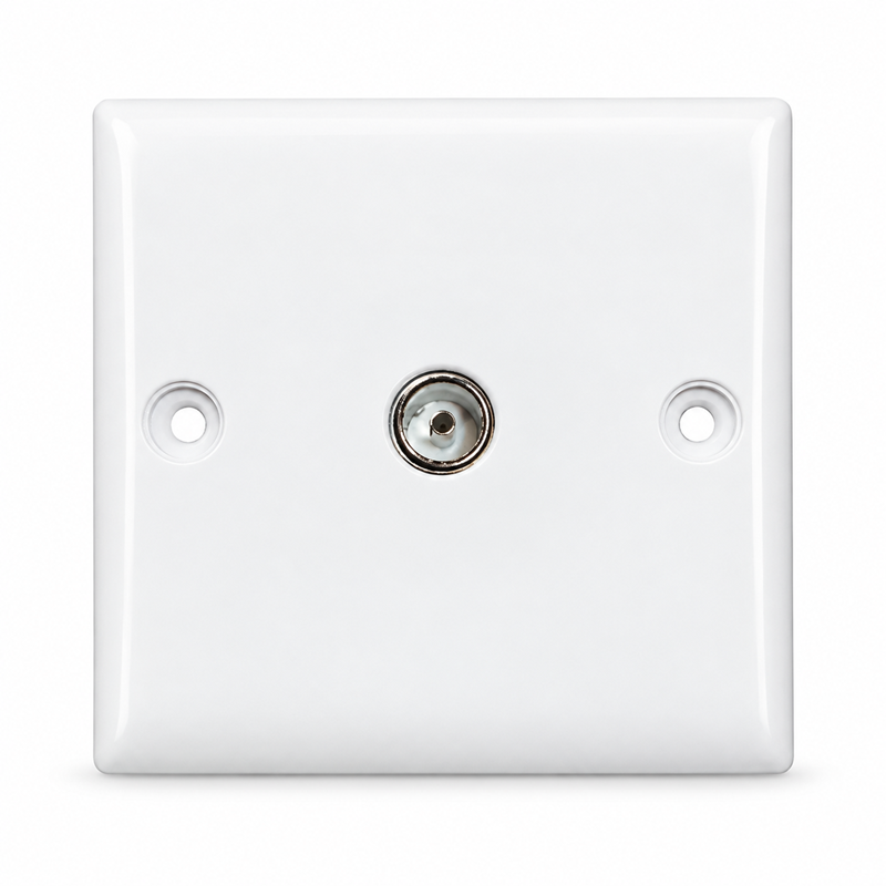 Convex Slim White 1G TV Socket Convex Slim White 1G TV Socket