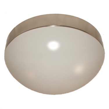 Porto White and Silver Flush Ceiling Light