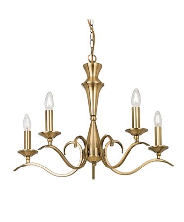 Endon Kora Chandelier Pendant - Antique Brass - 5 Light Endon Kora Chandelier Pendant - Antique Brass - 5 Light