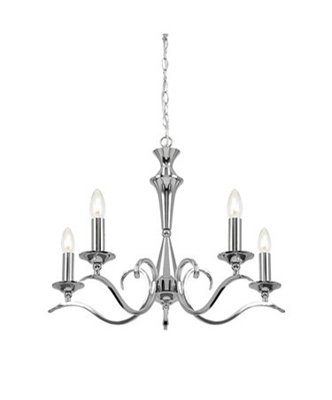 Endon Kora Chandelier Pendant - Chrome - 5 Light Endon Kora Chandelier Pendant - Chrome - 5 Light