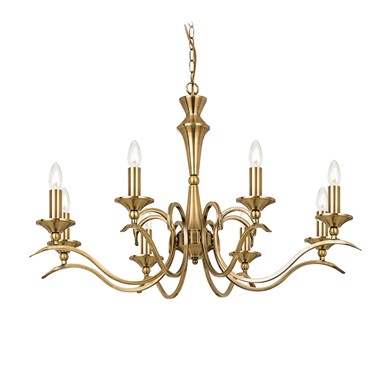 Endon Kora Chandelier Pendant - Antique Brass - 8 Light Endon Kora Chandelier Pendant - Antique Brass - 8 Light