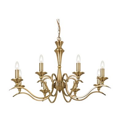 Endon Kora Chandelier Pendant - Antique Brass - 8 Light Endon Kora Chandelier Pendant - Antique Brass - 8 Light