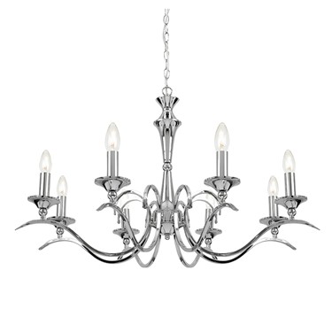 Endon Kora Chandelier Pendant - Chrome - 8 Light Endon Kora Chandelier Pendant - Chrome - 8 Light