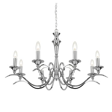 Endon Kora Chandelier Pendant - Chrome - 8 Light