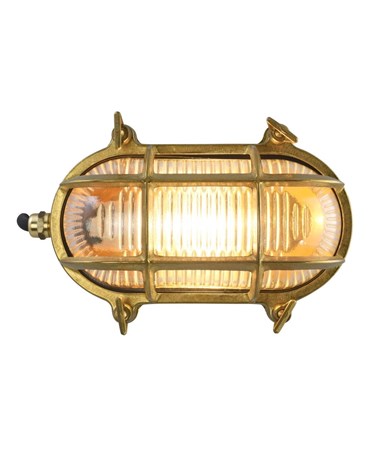 Elipta Clyde Oval Bulkhead - Solid Brass c/w Winguts Elipta Clyde Oval Bulkhead - Solid Brass c/w Winguts