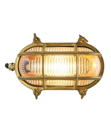 Elipta Clyde Oval Bulkhead - Solid Brass c/w Winguts