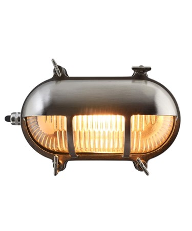 Elipta Portsmouth Oval Eyelid Bulkhead - Solid Brass, Nickel Plated Finish