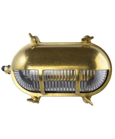 Elipta Portsmouth Oval Eyelid Bulkhead Wall Light - Soild Brass