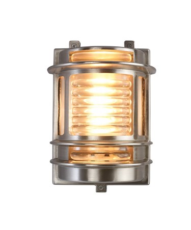 Elipta Dartmouth Outdoor Wall Light - Solid Brass, Nickel Pleated Finish