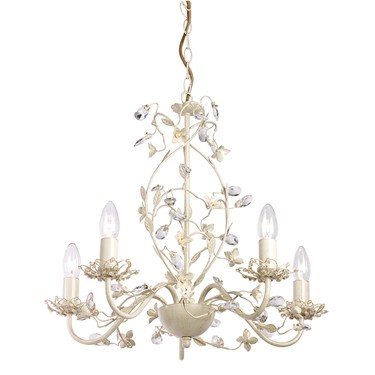 Endon Lullaby Flower Detail Ceiling Light - Cream & Gold - Cream Shade - 5 Light Endon Lullaby Flower Detail Ceiling Light - Cream & Gold - Cream Shade - 5 Light