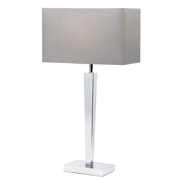 Endon Moreto Modern Table Lamp - Chrome Plate - Grey Shade Endon Moreto Modern Table Lamp - Chrome Plate - Grey Shade