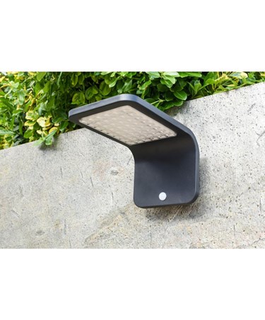 Patilo Sunny Solar Wall Light with PIR - Aluminium - Black