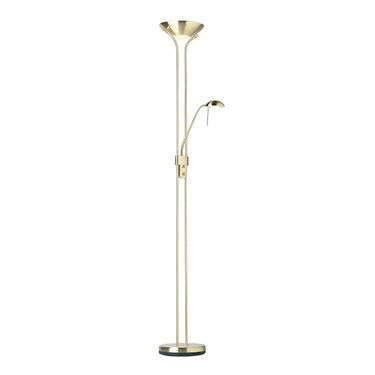 Endon Rome Mother & Child Floor Lamp - Dimmer Switch - Satin Brass