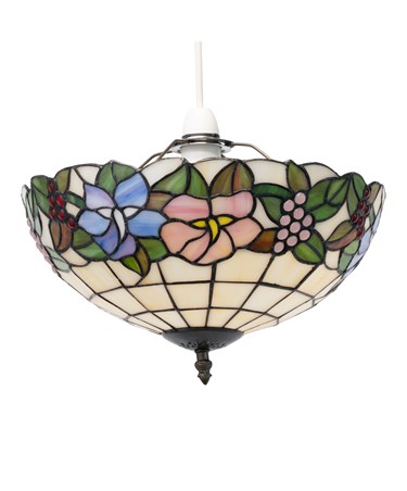 Lily Tiffany Style Stained Glass Uplighter Ceiling Light Shade Lily Tiffany Style Stained Glass Uplighter Ceiling Light Shade