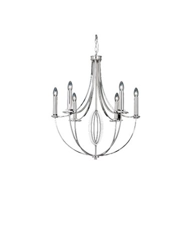 Endon Whistle Candle Pendant Ceiling Light Fitting - Nickel Plate - 6 Light