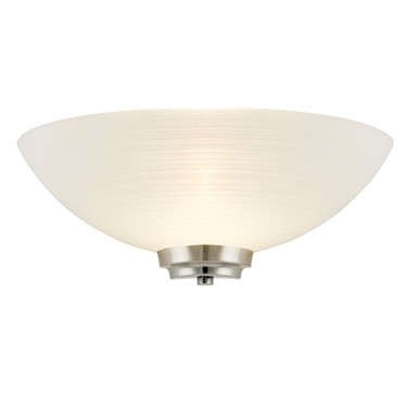 Endon Welles Wall Light -Satin Chrome - White Line Painted Glass