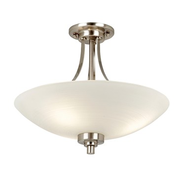 Endon Welles Flush Ceiling Light - Chrome - White Line Painted Glass Endon Welles Flush Ceiling Light - Chrome - White Line Painted Glass
