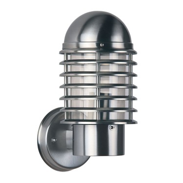 Endon Louvre Modern Outdoor Wall Light - Polished Stainless Steel - IP44