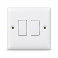 Convex Slim White 10AX 2G 2W Switch Plate - Link Leads