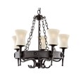 Searchlight Cartwheel Scavo 5 Light - Matt Black/Brown - Wrought Iron Effect
