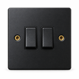 Round Edge Matt Black 10AX 2G 2W Switch