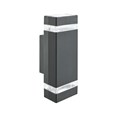 Searchlight Outdoor & Porch Double Rectangle Wall Light - Black - Clear Diffuser