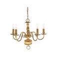 Searchlight Flemish 5 Light Chandelier - Antique Solid Brass