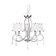 Searchlight Simplicity Ceiling 5 Light - Curved Chrome - White Shades