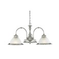 Searchlight American Diner 3 Light Peandant - Satin Silver - Opaque Glass