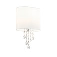 Searchlight Nina Wall Light - Chrome - Clear Beads - White Shade