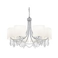 Searchlight Nina  Ceiling 8 Light - Chrome - Clear Beads - White Shade