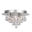Senza Chrome & Crystal Ball Droplets Ceiling Light - 4-Light Flush Mount