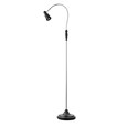 Heavyweight Modern Black Chrome Reading Floor Lamp with LED Daylight Bulb