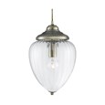 Searchlight Traditional Pendant Light -  Antique Brass With Clear Ribbed Glass