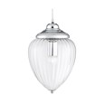 Searchlight Traditional Pendant Light -  Chrome With Clear Ribbed Glass