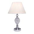 Hannah Luxury Elegant Chrome & Crystal Table Lamp with Ivory String Shade