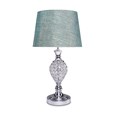 Hannah Luxury Elegant Chrome & Crystal Table Lamp with Blue Gold Shade