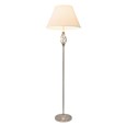 Kingswood Barley Twist Traditional Floor Lamp - Satin Silver with Cream Shade