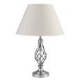 Kingswood Barley Twist Traditional Table Lamp & Shade - Satin Silver