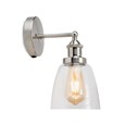 Echo Industrial Style Modern Switched Wall Light & Clear Glass - Silver