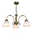 Elegant Diner Ceiling 3 Light Pendant - Antique Brass - Alabaster Glass