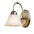 Elegant Diner Downlighter Wall Light - Antique Brass - Alabaster Glass