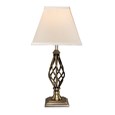 Kingswood Barley Twist Square Base Traditional Table Lamp - Antique Brass