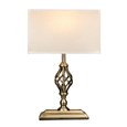 Kingswood Barley Twist Rectangular Base Traditional Table Lamp - Antique Brass