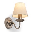 Craven Modern Pewter Grey Wall Light with Beige Linen Shade