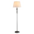 Craven Tall Floor Lamp - Pewter Painted Finish - Beige Linen Shade