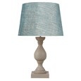 Fengate Stone Effect Grey Table Lamp with Blue Gold Shade