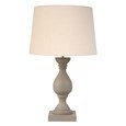 Fengate Stone Effect Table Lamp with Queenswood Natural Linen Shade