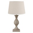 Fengate Grey Stone Effect Table Lamp with Natural Linen Shade