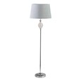 Hannah Chrome & Crystal Standard Floor Lamp & Grey Linen Shade